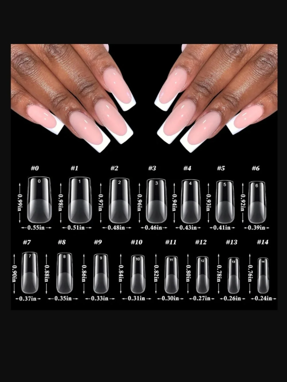 Medium Square Clear False Press On Nails